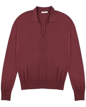 Zanone Collared Long-sleeve Top - レッド