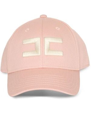 Elisabetta Franchi Logo-Embroidered Cotton Cap - Pink