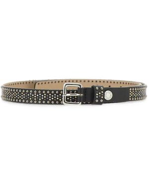 Gianni Chiarini Studded Leather Belt - White