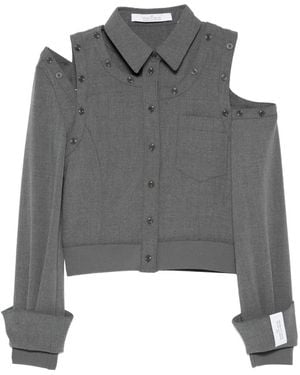 ROKH カットアウト シャツ - グレー