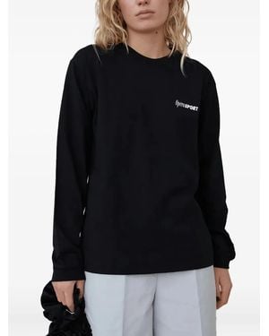 OperaSPORT Claudette Langarmshirt Mit Logo-Print - Schwarz