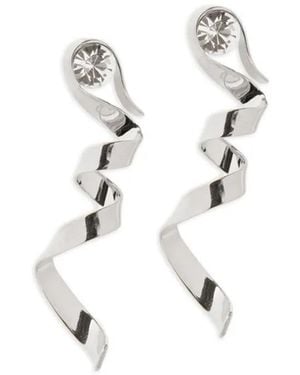 Dries Van Noten Pendientes Con Cristales - Blanco