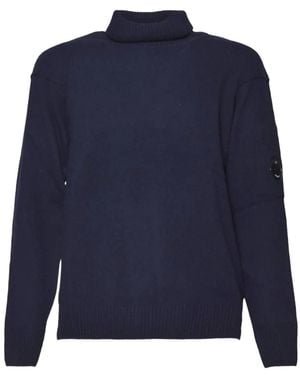 C.P. Company Rollkragenpullover mit Linsentasche - Blau