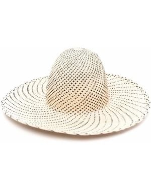 Henrik Vibskov Woven Wicker-Design Sun Hat - White