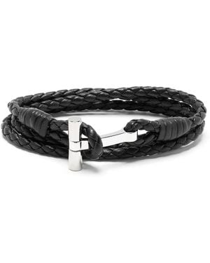 Tom Ford Brazalete de cuero trenzado - Negro