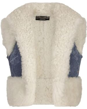 Dolce & Gabbana Denim Cropped Gilet - White