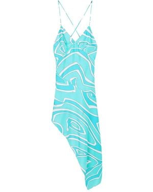 PUCCI Labirinto-Print Silk Dress - Blue