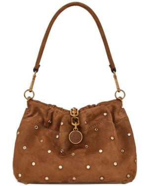 Etro Kleine Vela Blossom Tasche Aus Wildleder Mit Schmucknieten - Braun