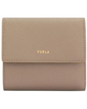 Furla Leather Tri-Fold Wallet - Natural