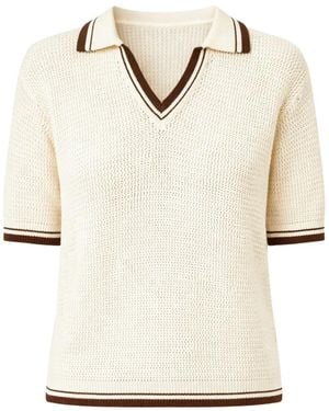 Marella Ribbed Polo Shirt - Natural