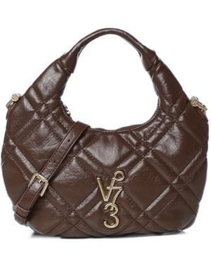 V73 Diaspro Quilted Logo-Plaque Tote Bag - Brown