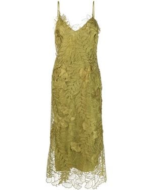 Alberta Ferretti Embroidered Midi Dress - Green