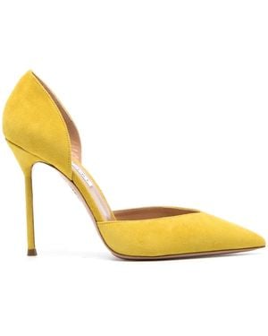 Aquazzura Escarpins Uptown 105 Mm En Daim - Métallisé