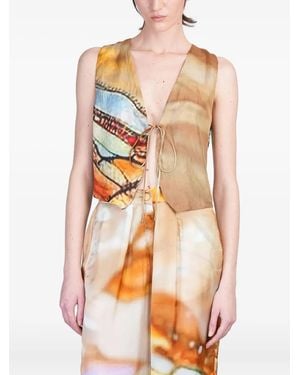 Yavi Graphic-Print Vest - Pink