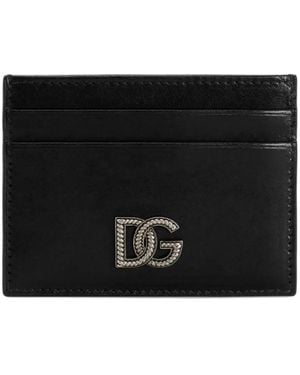 Dolce & Gabbana Logo-Appliqué Card Holder - Black