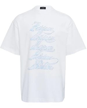 we11done Logo-Detail Ribbon T-Shirt - White