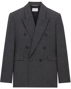 Saint Laurent Wool Double-Breasted Jacket - Black