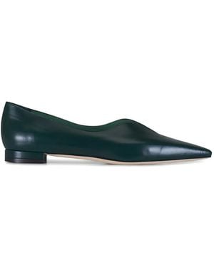 Manolo Blahnik Leather Flats - Green