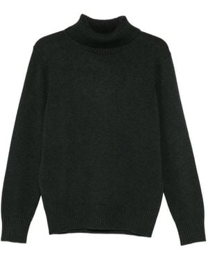 Kangra High-Neck Ribbed-Trim Sweater - Black