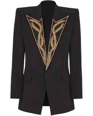 Balmain Embroidered Tuxedo Jacket - Black