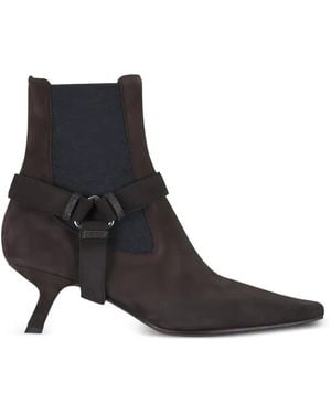 Brunello Cucinelli Suede Ankle Boots - Black