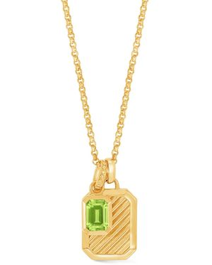 Dower & Hall Peridot Octagon Humbug Necklace - Metallic
