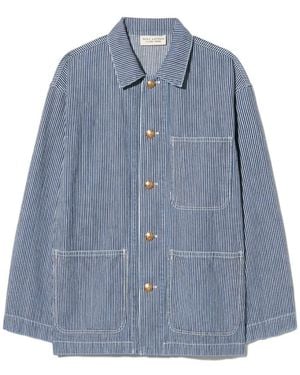 Nili Lotan Franklin Striped Denim Jacket - Blue