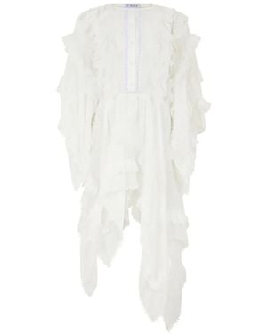 LES FILLES D'EVA Vestido Asimétrico Con Volantes - Blanco