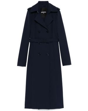 Patrizia Pepe Double-Breasted Trench Coat - Blue