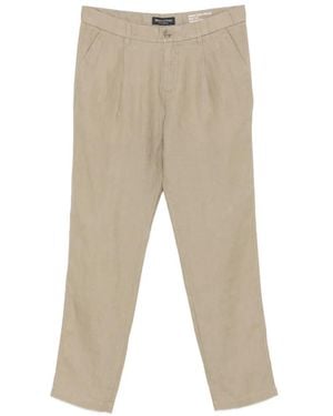 Marc O' Polo Osby Pleated Tapered-Fit Trousers - Natural