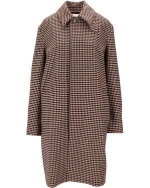 Saint Laurent Abrigo Vichy a cuadros - Marrón