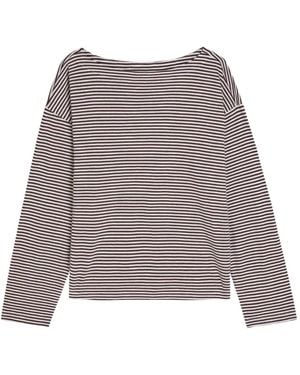 Eileen Fisher Striped Long-Sleeve T-Shirt - Gray