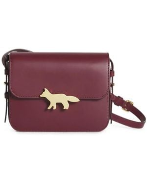 Maison Kitsuné Edie Fox-Plaque Shoulder Bag - Purple