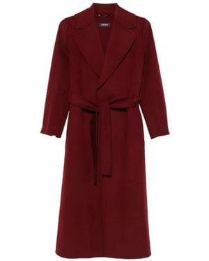 Max Mara Poldo Belted Coat - Red