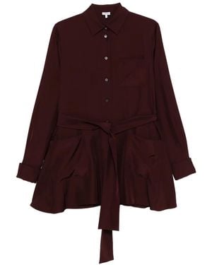 Loewe Belted Pocket Shirt Top - Purple