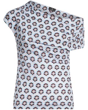 Etro アブストラクトパターン トップ - ブルー