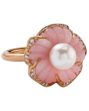 Irene Neuwirth 18Kt Rose Tropical Flower Opal Ring - Pink