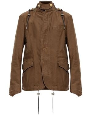 Sacai Detachable-Hood Jacket - Brown