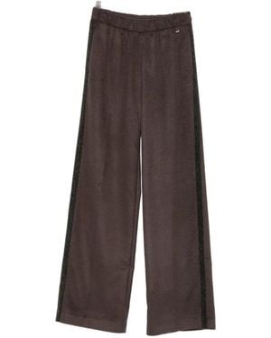Herno Elasticated-Waistband Wide-Leg Pants - Brown