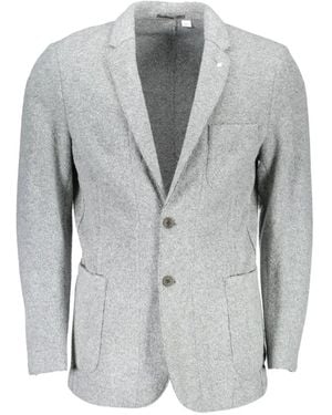 GANT Marl-Pattern Single-Breasted Blazer - Gray