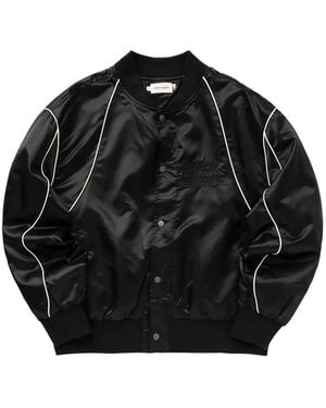Honor The Gift Satin Piped Bomber Jacket - Black
