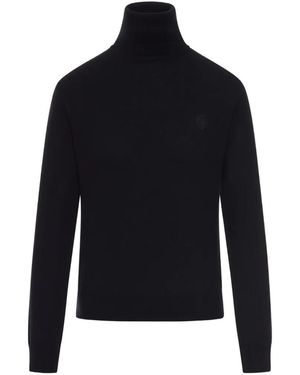 Gucci Embroidery Turtleneck Sweater - Blue
