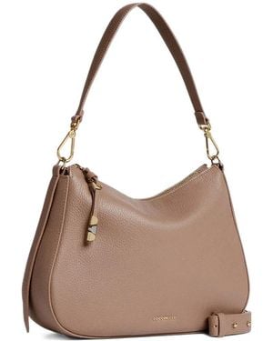 Coccinelle Small Grained-Leather Shoulder Bag - Brown