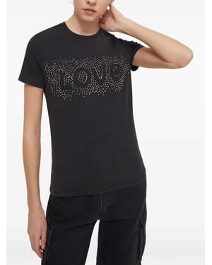 Desigual Love-Embellished T-Shirt - Black