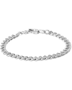 Tateossian Martellato Curb-Chain Bracelet - White