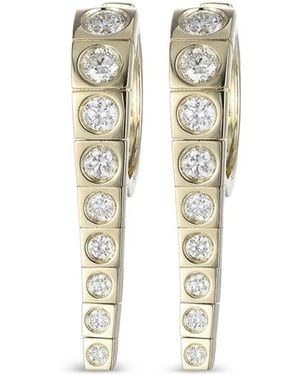 TYPE JEWELRY Pendientes Leggo Pequeños En Oro Amarillo De 14 Ct Con Diamante - Blanco