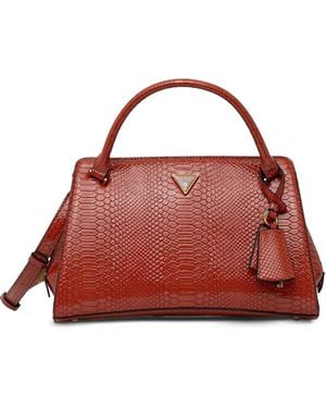 Guess Georgina Python-Effect Tote Bag - Red
