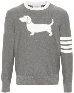 Thom Browne Hector Intarsia-Knit Jumper - Grey