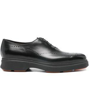 Santoni Brogue Shoes - Black