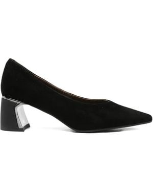 SERGIO MORETTI FIRENZE Pointed-Toe Block-Heel Court Shoes - Black